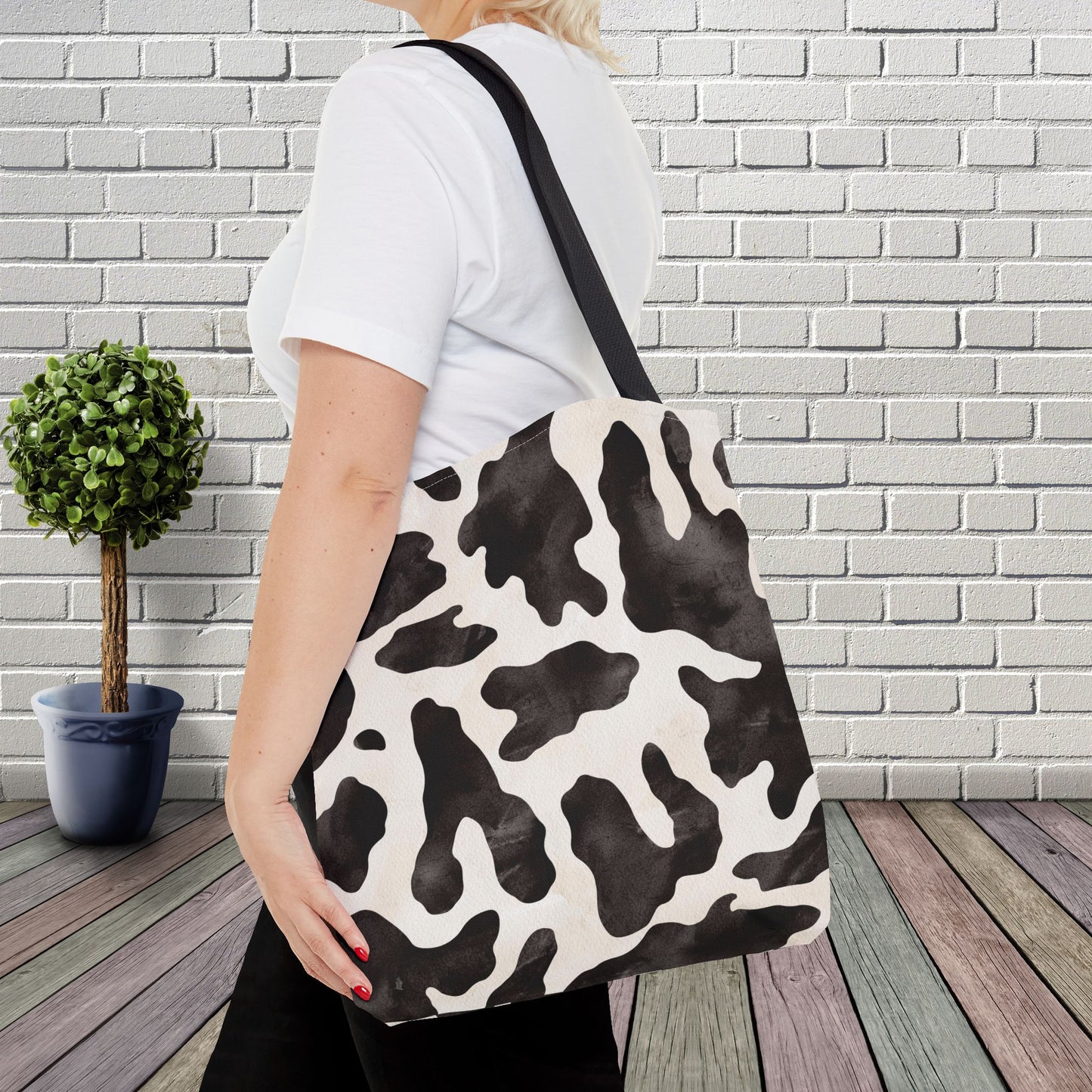 Be Wise – inspired by Matthew 10:16 Chic Cow Print designer Bag for Stylish Errands and Everyday Use