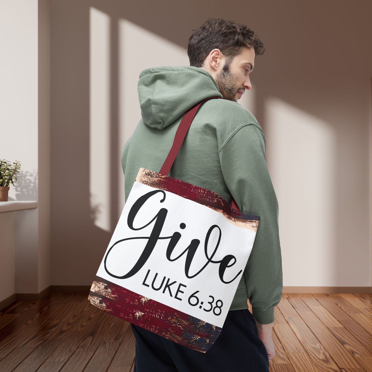 Give Travel Bag – Luke 6:38 Inspirational Scripture bag Give luke 6:38 designer travel carry bag (Double-sided print)