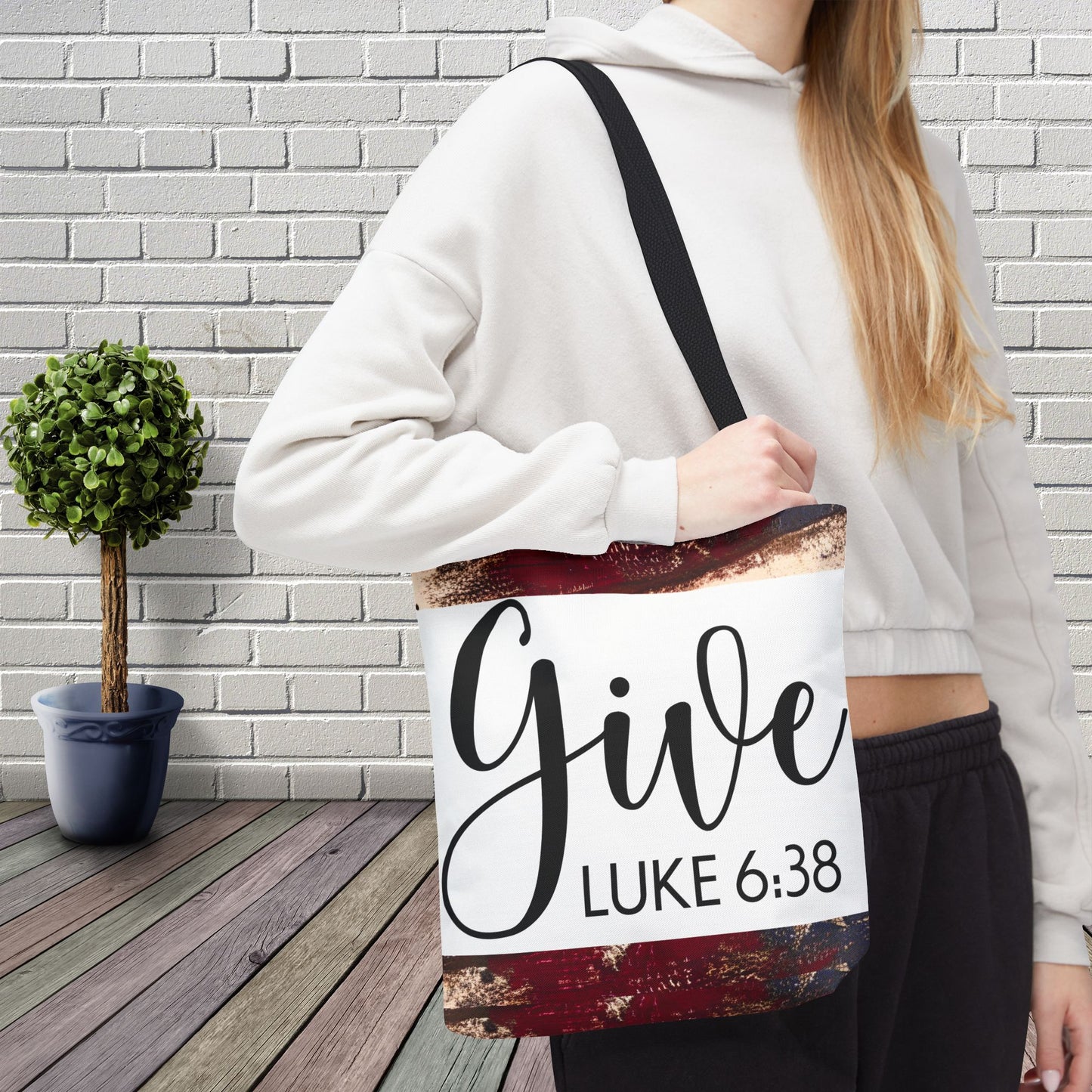 Give Travel Bag – Luke 6:38 Inspirational Scripture bag Give luke 6:38 designer travel carry bag (Double-sided print)