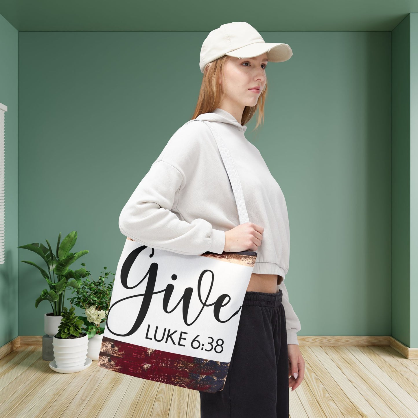 Give Travel Bag – Luke 6:38 Inspirational Scripture bag Give luke 6:38 designer travel carry bag (Double-sided print)