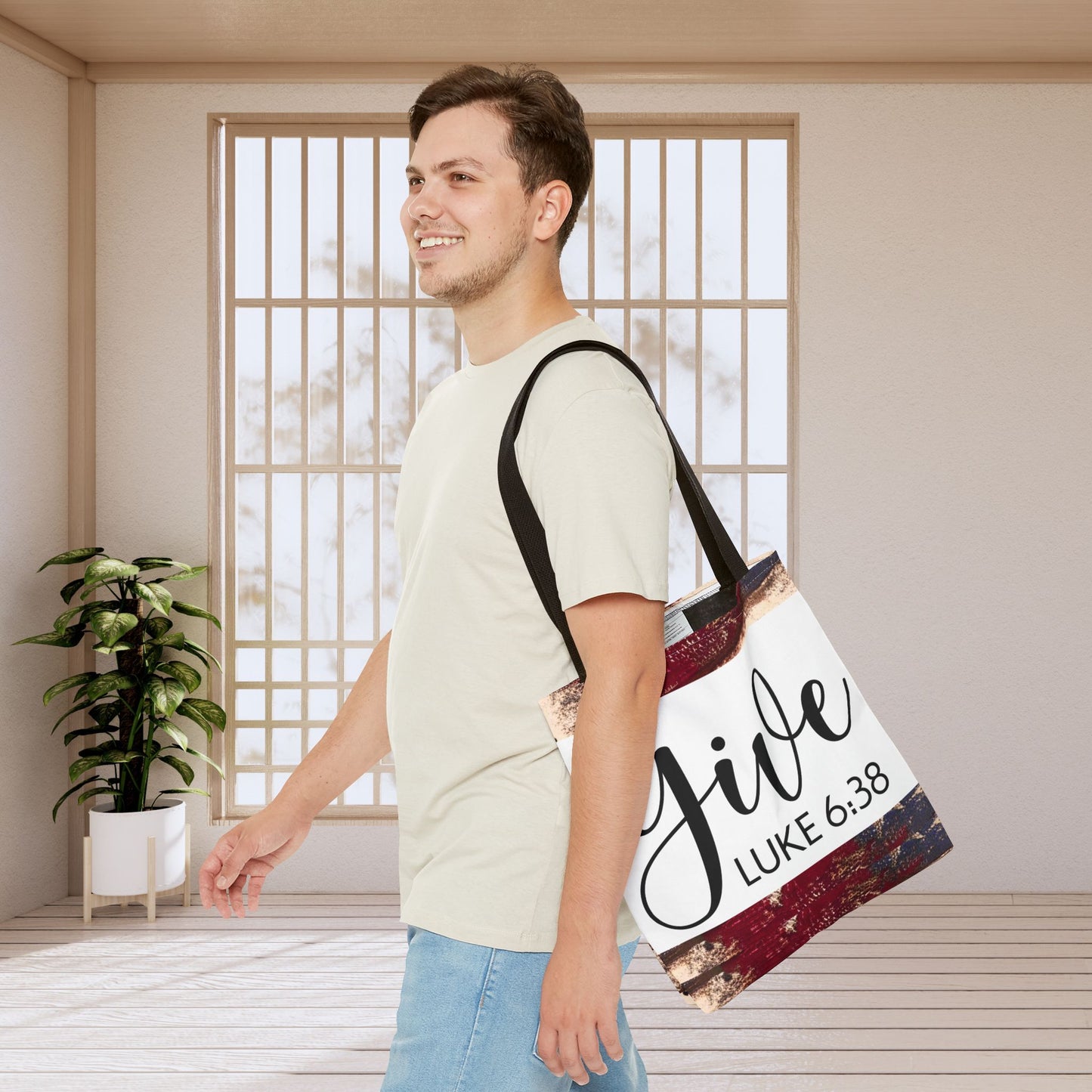 Give Travel Bag – Luke 6:38 Inspirational Scripture bag Give luke 6:38 designer travel carry bag (Double-sided print)