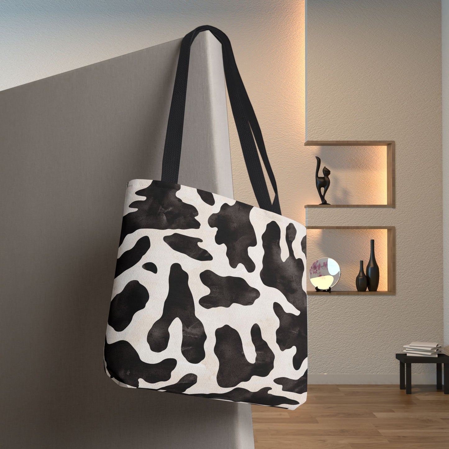 Be Wise – inspired by Matthew 10:16 Chic Cow Print designer Bag for Stylish Errands and Everyday Use