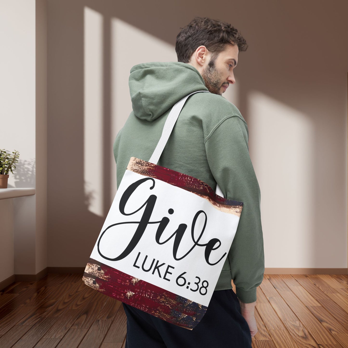 Give Travel Bag – Luke 6:38 Inspirational Scripture bag Give luke 6:38 designer travel carry bag (Double-sided print)