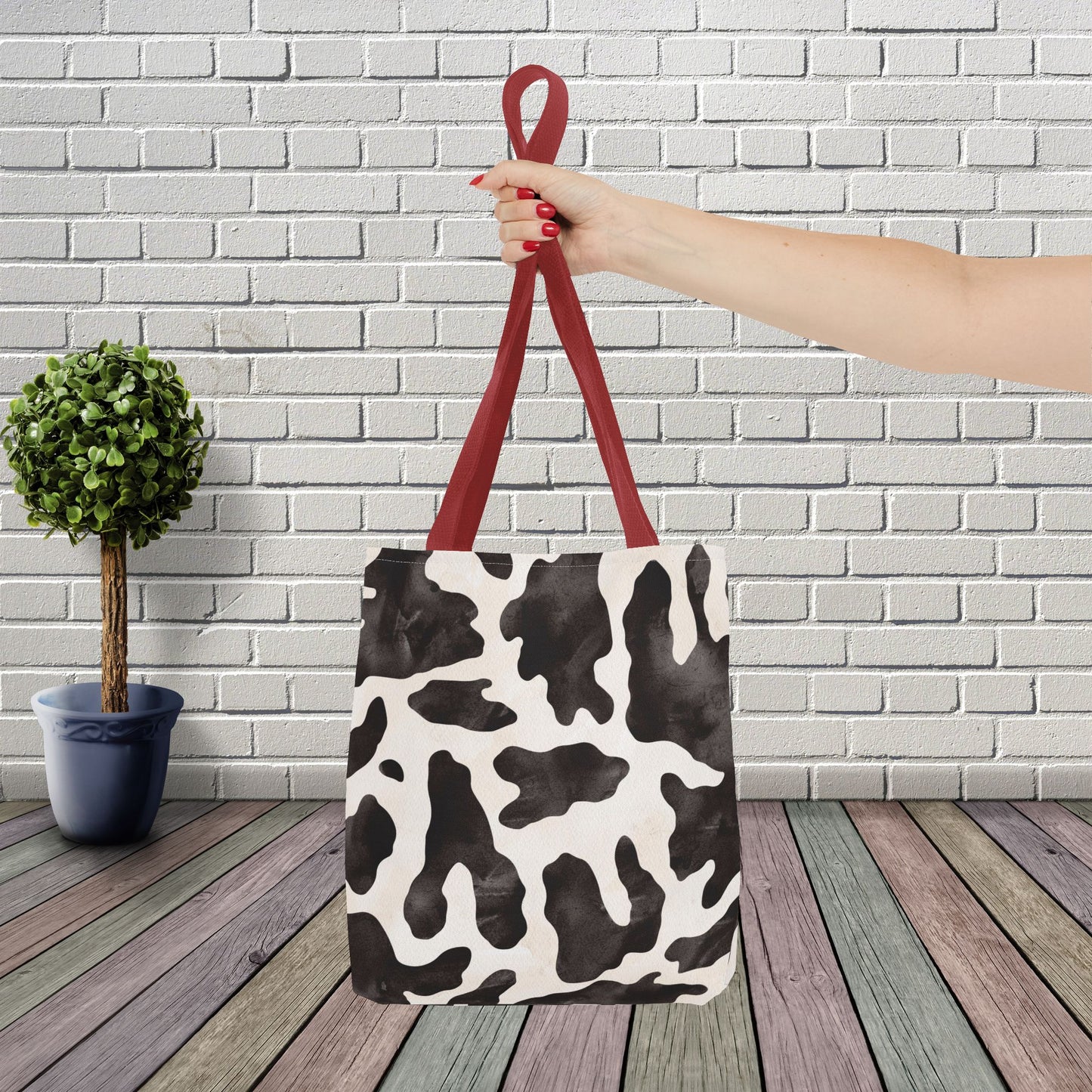 Be Wise – inspired by Matthew 10:16 Chic Cow Print designer Bag for Stylish Errands and Everyday Use