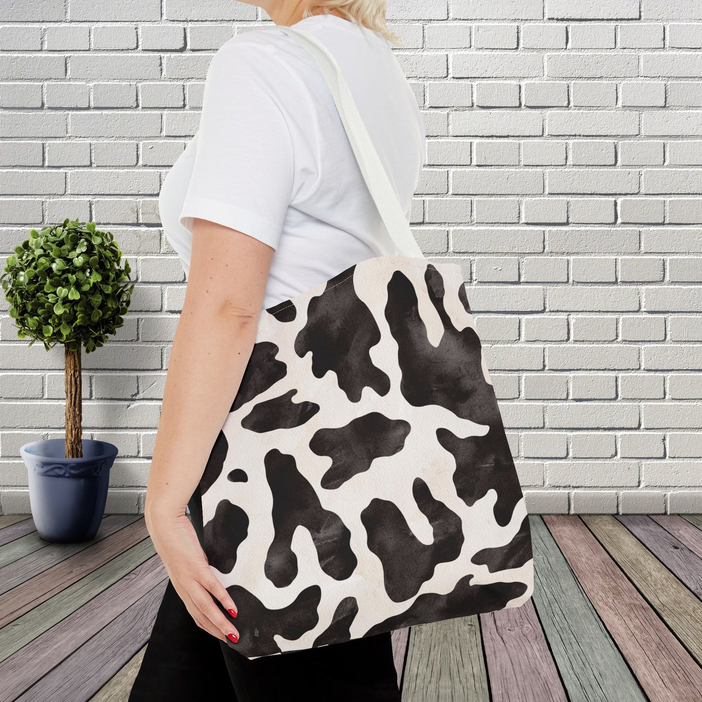 Be Wise – inspired by Matthew 10:16 Chic Cow Print designer Bag for Stylish Errands and Everyday Use
