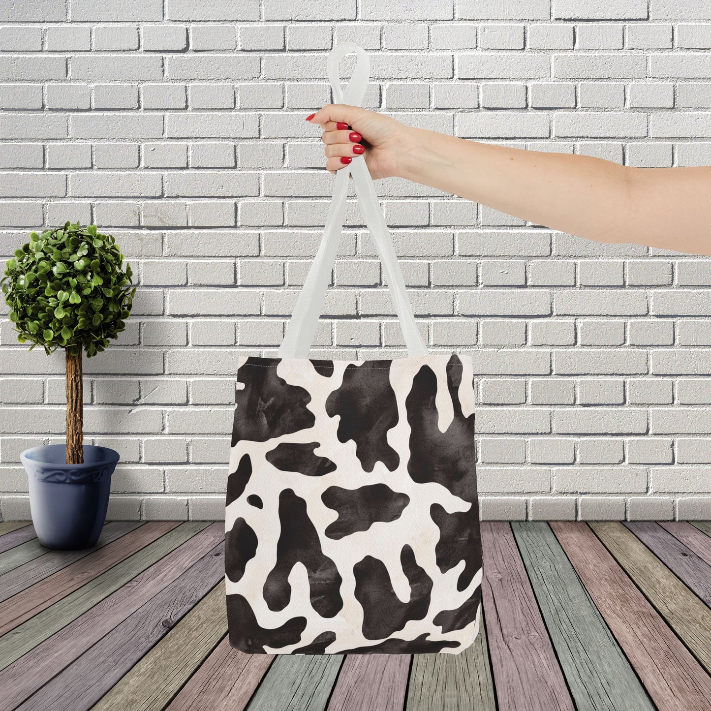 Be Wise – inspired by Matthew 10:16 Chic Cow Print designer Bag for Stylish Errands and Everyday Use