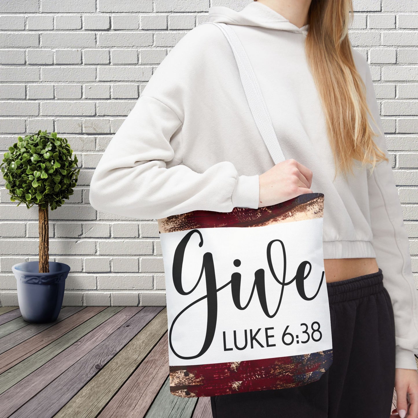 Give Travel Bag – Luke 6:38 Inspirational Scripture bag Give luke 6:38 designer travel carry bag (Double-sided print)