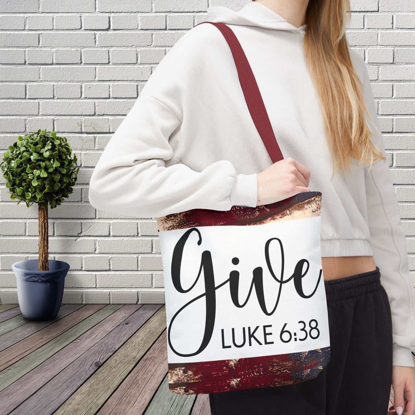 Give Travel Bag – Luke 6:38 Inspirational Scripture bag Give luke 6:38 designer travel carry bag (Double-sided print)