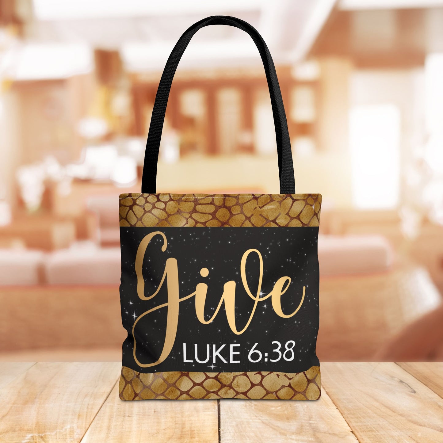 Give to be Given Travel Tote bag - 'Give' Luke 6:38 - Stylish & Functional Carryall Printed on both sides