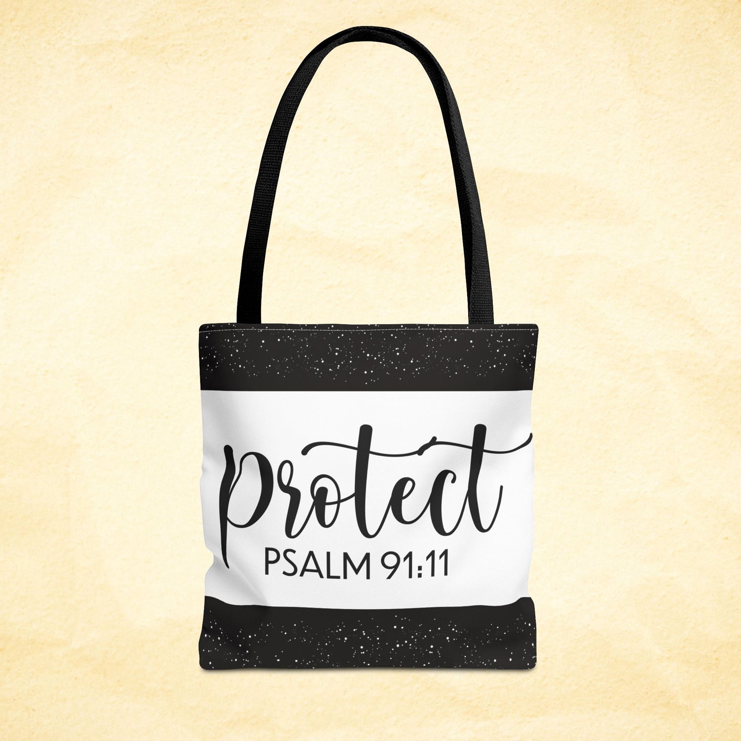Heavenly Guarded Bible scripture Travel Tote Bag – Psalm 91:11 Scripture-Inspired Travel Companion (Double-sided print)