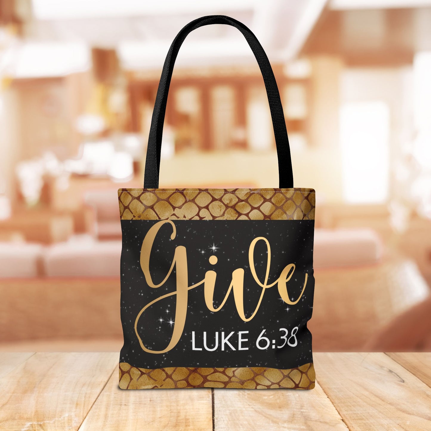 Give to be Given Travel Tote bag - 'Give' Luke 6:38 - Stylish & Functional Carryall Printed on both sides