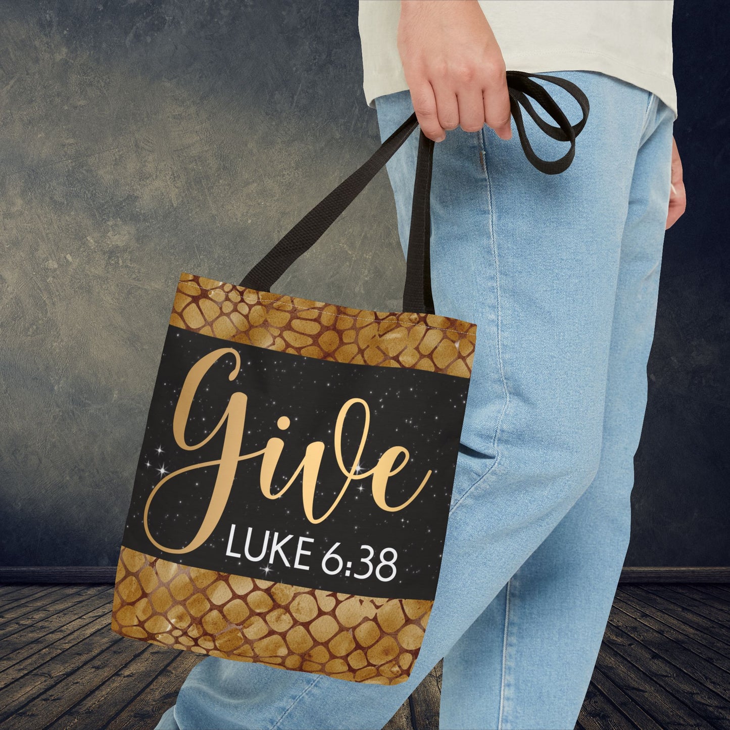 Give to be Given Travel Tote bag - 'Give' Luke 6:38 - Stylish & Functional Carryall Printed on both sides