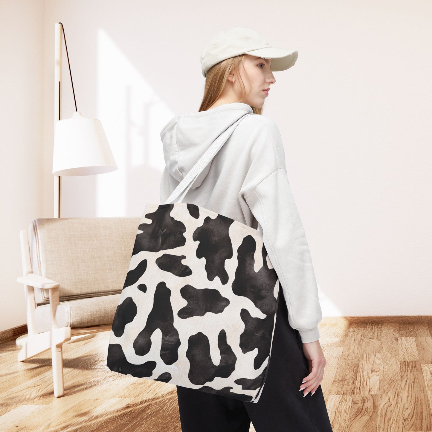 Be Wise – inspired by Matthew 10:16 Chic Cow Print designer Bag for Stylish Errands and Everyday Use