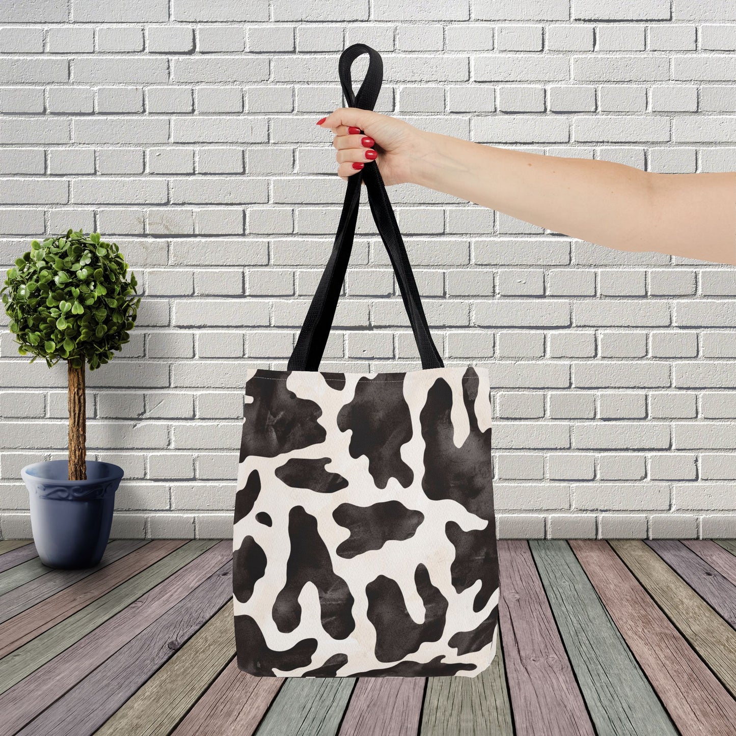 Be Wise – inspired by Matthew 10:16 Chic Cow Print designer Bag for Stylish Errands and Everyday Use