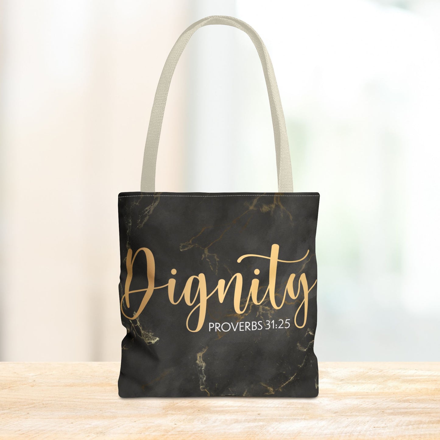 Clothed in Strength & Dignity – Proverbs 31:25 Elegant Marble designer travel Bag - Stylish Carryall for Everyday Use