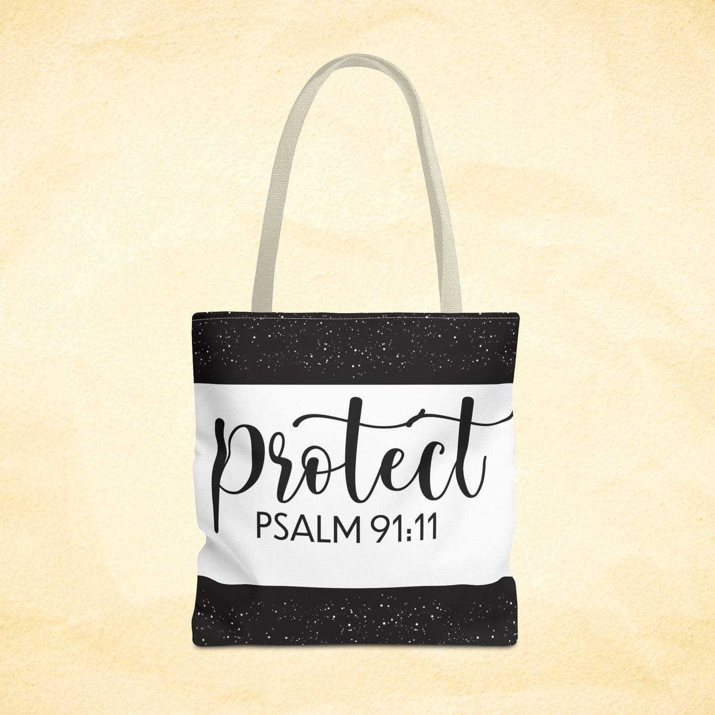 Heavenly Guarded Bible scripture Travel Tote Bag – Psalm 91:11 Scripture-Inspired Travel Companion (Double-sided print)