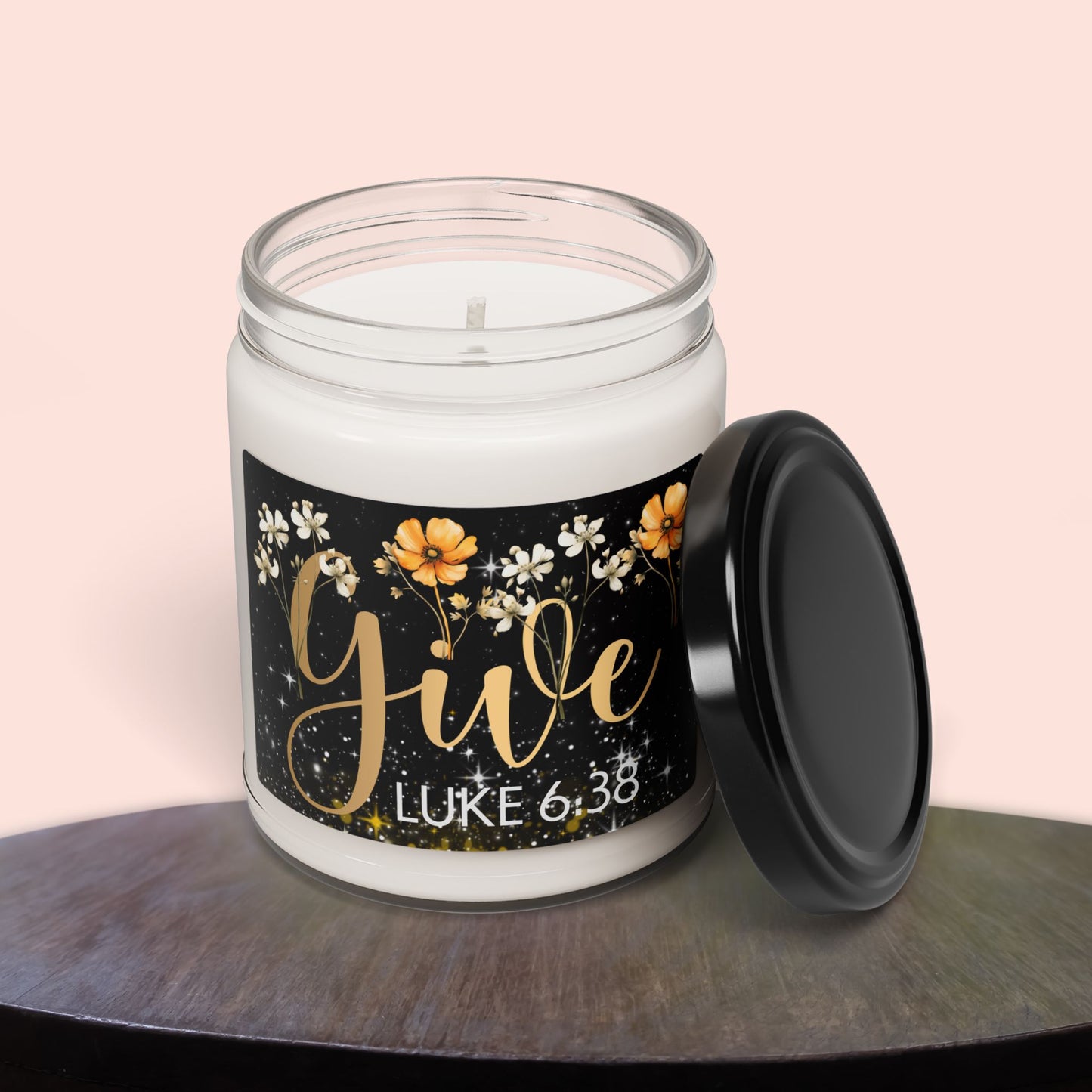 Give Floral Soy Candle (9oz -10 Fragrances) – Luke 6:38 Scripture | 9oz Eco-Friendly Gift for Every Occasion 10 Fragrance Soy Candle - 'Give' with Luke 6:38 - Perfect for Gifts and Home Decor
