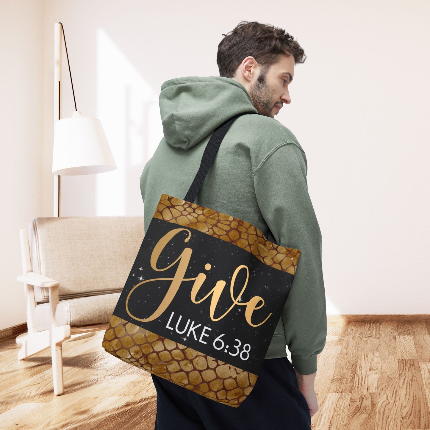 Give to be Given Travel Tote bag - 'Give' Luke 6:38 - Stylish & Functional Carryall Printed on both sides