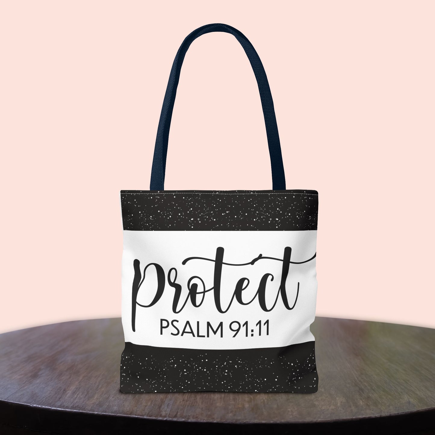 Heavenly Guarded Bible scripture Travel Tote Bag – Psalm 91:11 Scripture-Inspired Travel Companion (Double-sided print)