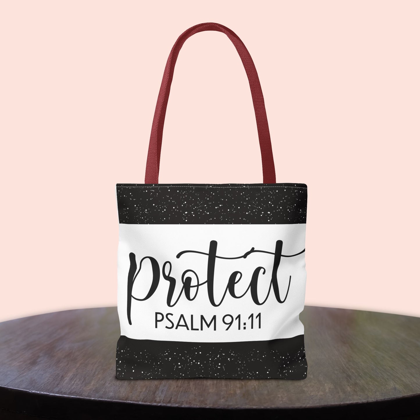 Heavenly Guarded Bible scripture Travel Tote Bag – Psalm 91:11 Scripture-Inspired Travel Companion (Double-sided print)