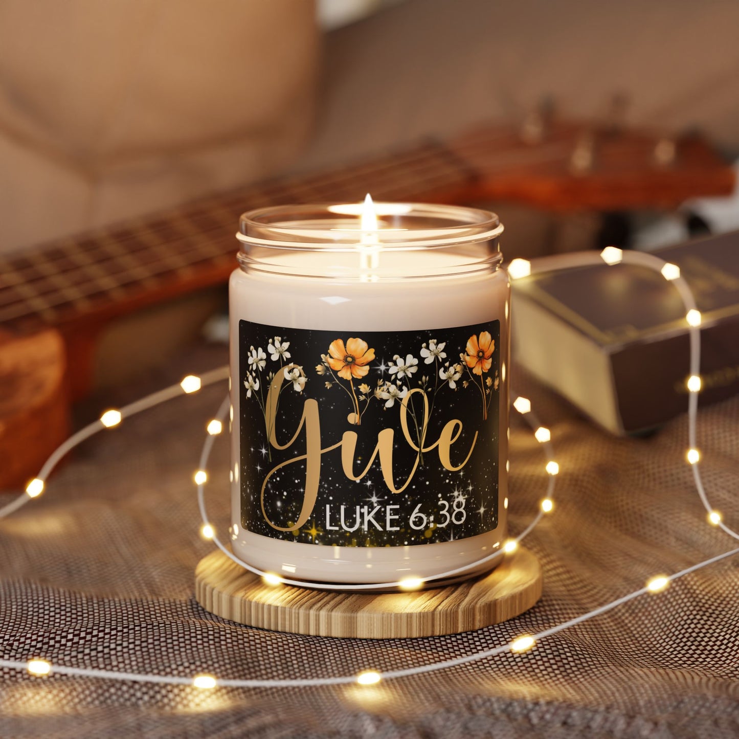 Give Floral Soy Candle (9oz -10 Fragrances) – Luke 6:38 Scripture | 9oz Eco-Friendly Gift for Every Occasion 10 Fragrance Soy Candle - 'Give' with Luke 6:38 - Perfect for Gifts and Home Decor