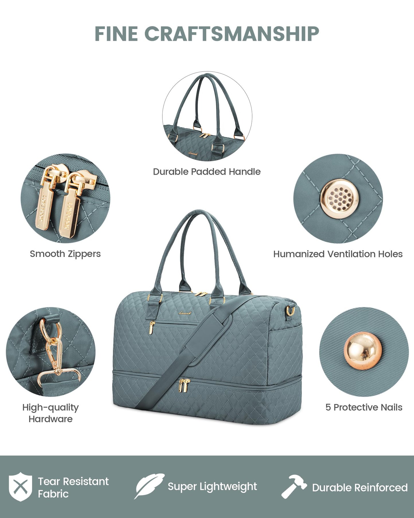 Grace in Every Journey Travel Duffle Bag for Women, with Shoe Compartment, Carry on Bag with Toiletry Bag, Gym Duffel Bag 3 Pcs Set