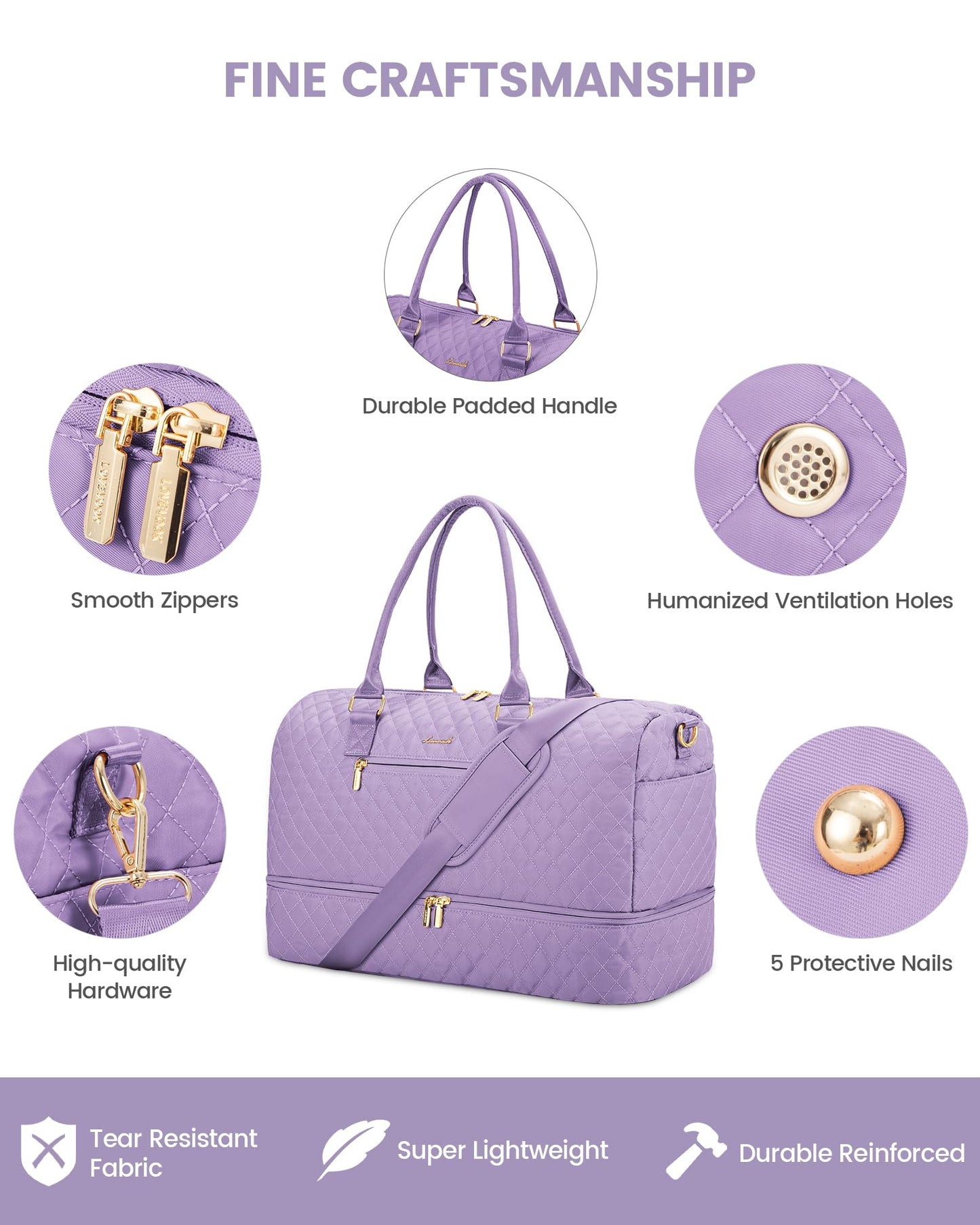 Grace in Every Journey Travel Duffle Bag for Women, with Shoe Compartment, Carry on Bag with Toiletry Bag, Gym Duffel Bag 3 Pcs Set