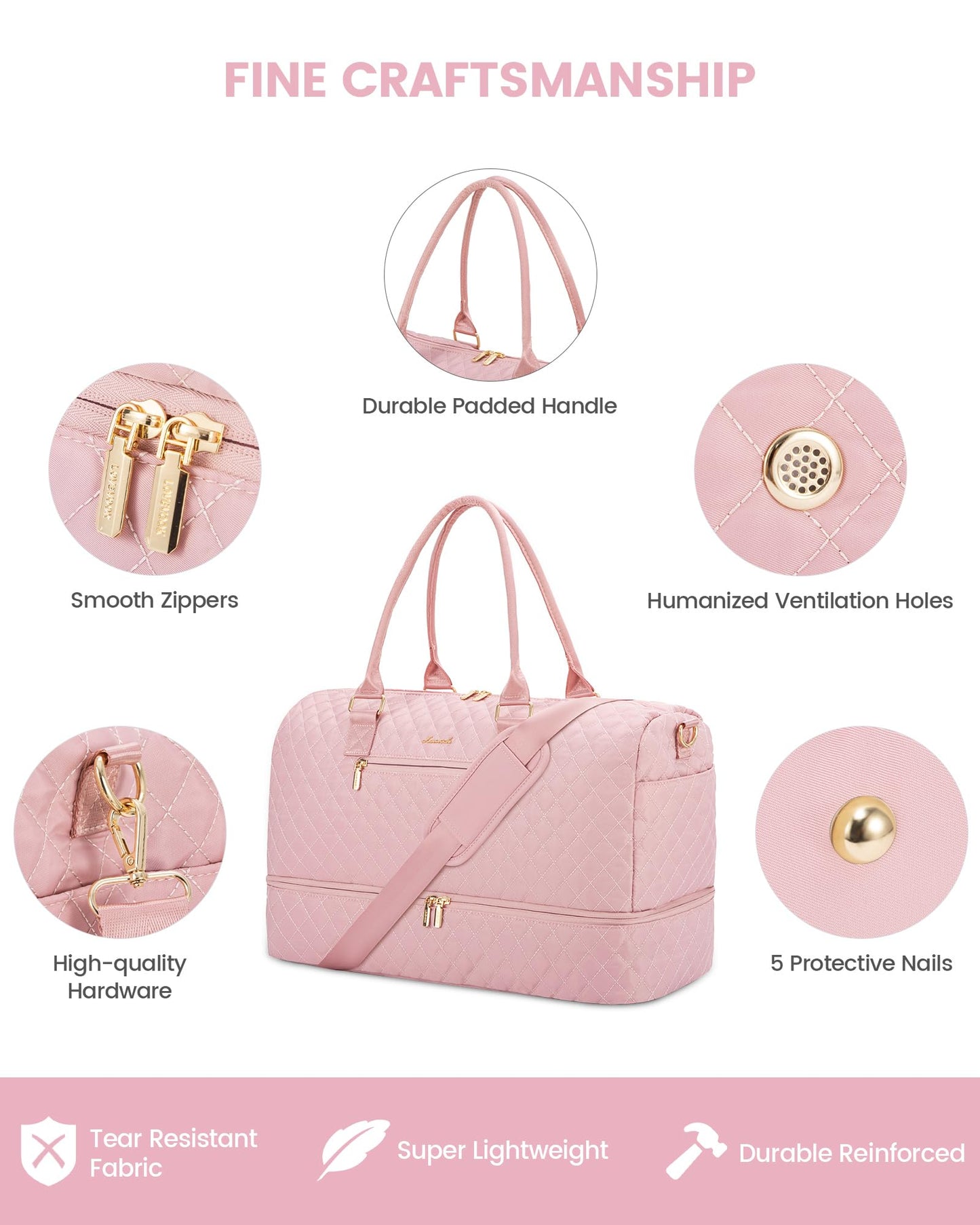 Grace in Every Journey Travel Duffle Bag for Women, with Shoe Compartment, Carry on Bag with Toiletry Bag, Gym Duffel Bag 3 Pcs Set