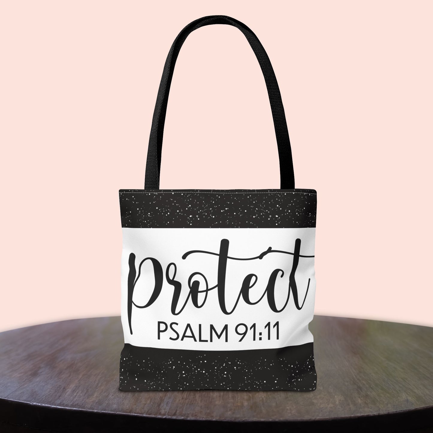 Heavenly Guarded Bible scripture Travel Tote Bag – Psalm 91:11 Scripture-Inspired Travel Companion (Double-sided print)