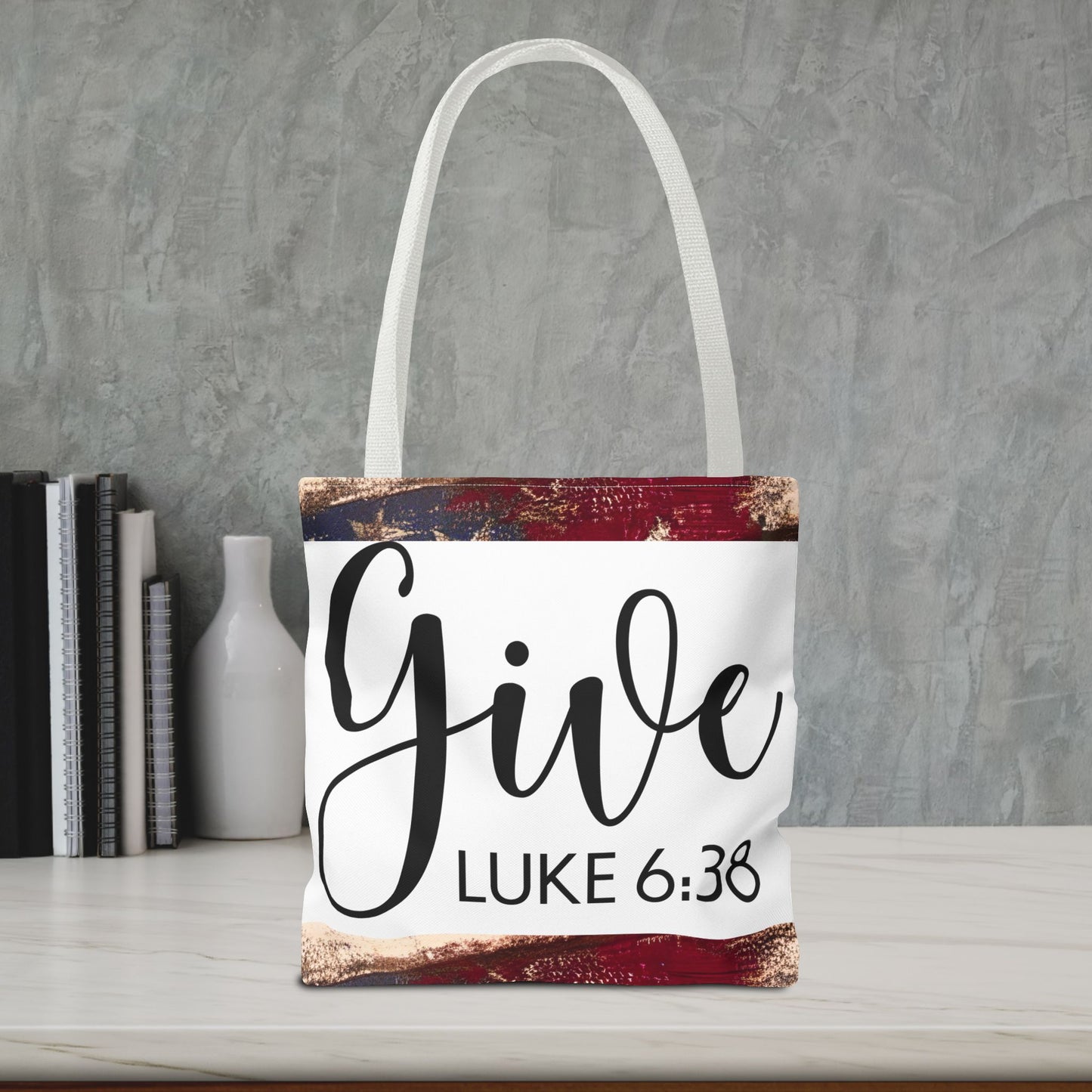 Give Travel Bag – Luke 6:38 Inspirational Scripture bag Give luke 6:38 designer travel carry bag (Double-sided print)