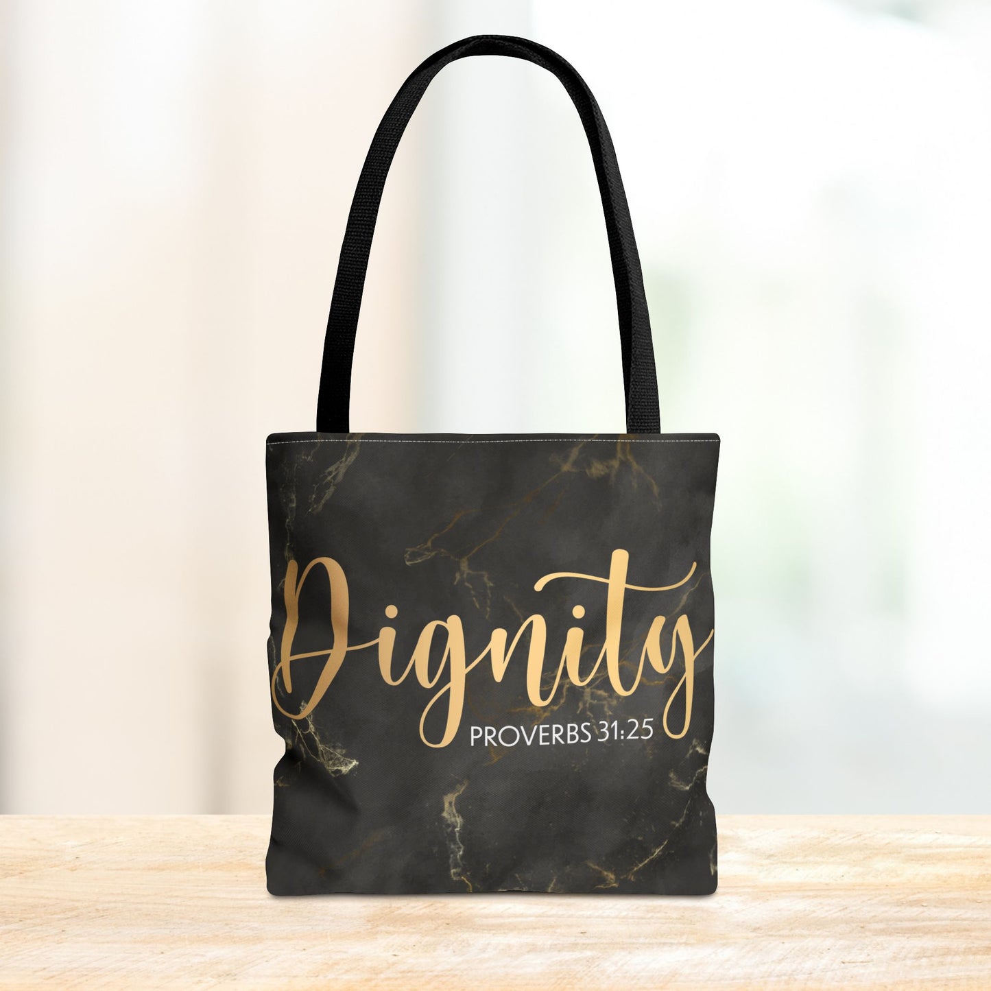 Clothed in Strength & Dignity – Proverbs 31:25 Elegant Marble designer travel Bag - Stylish Carryall for Everyday Use