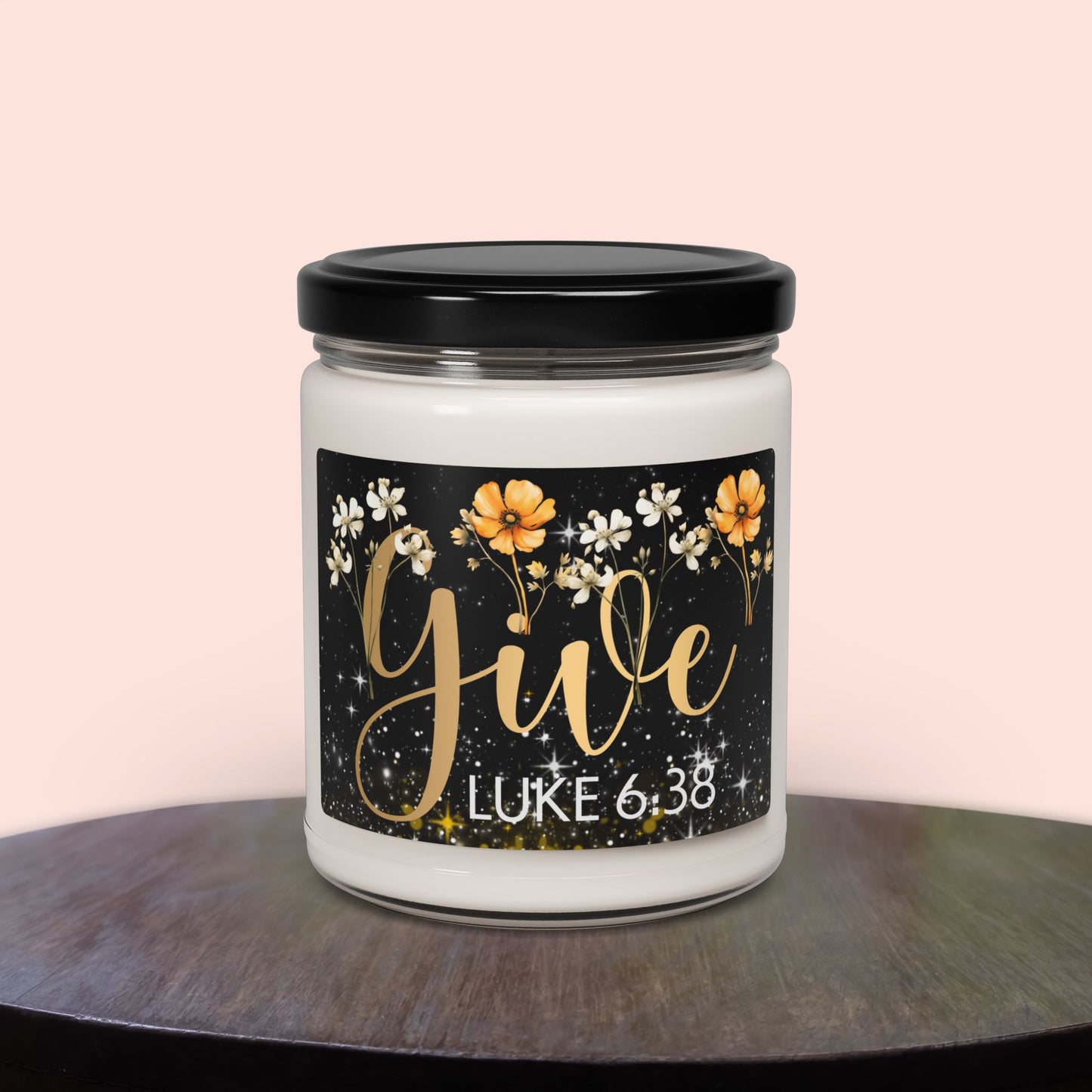 Give Floral Soy Candle (9oz -10 Fragrances) – Luke 6:38 Scripture | 9oz Eco-Friendly Gift for Every Occasion 10 Fragrance Soy Candle - 'Give' with Luke 6:38 - Perfect for Gifts and Home Decor